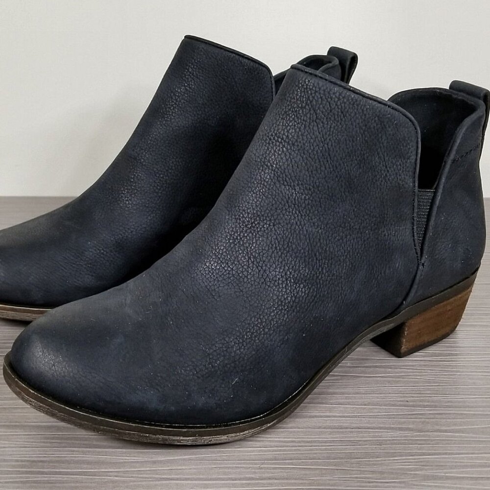 BP. Francine Split Shaft Bootie, Black Leather, Womens Size 5.5